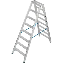 KRAUSE STABILO Doppelleiter R13 2x8 Stufen, 80 mm Lochbild selbstreinigend, hochfeste Alu-Gelenke, SafetyCap