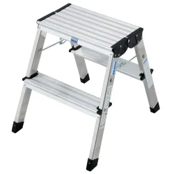 Krause MONTO Treppy 130013 Aluminium Montagetritt klappbar Arbeitshöhe (max.): 2.45 m Silber 2 kg