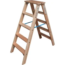 KRAUSE® STABILO Doppelleiter aus Holz 2x5 Stufen