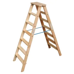 KRAUSE® STABILO Doppelleiter aus Holz 2x7 Stufen