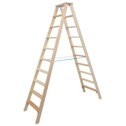 KRAUSE® STABILO Doppelleiter aus Holz 2x10 Stufen