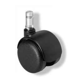 hjh OFFICE 5x Hartbodenrollen ROLO FIX sitzgebremst 11 mm / 50 mm Zinkdruckguss, (5er Pack)