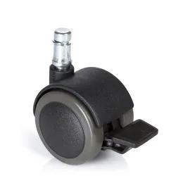 hjh OFFICE 5x Hartbodenrollen mit Feststellbremse ROLO STOP 10 mm / 50 mm, (5er Pack)