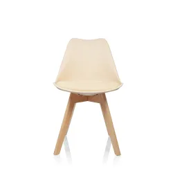 hjh OFFICE Besucherstuhl / Schalenstuhl SCANDI Kunststoff, 4er Pack, beige