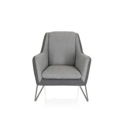 hjh OFFICE Loungesessel LAGUN Kufengestell, 1-Sitzer, hellgrau/dunkelgrau