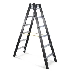 ZARGES Eloxierte Stehleiter, 2-seitig begehbar, Standhöhe 0,75 m