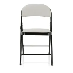 hjh OFFICE Konferenzstuhl / Besucherstuhl / Klappstuhl TUDELA I Samt, weiss