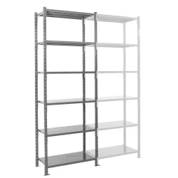 ManOrga Fachbodenregal graphitgrau mit Stahlblechböden, Fachlast 500 kg, HxBxT 3.000 x 1.050 x 810 mm