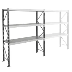 ManOrga Weitspannregal, mit Stahlpaneelen, GF, FL 880 kg, HxBxT 2.500 x 1.800 x 800 mm