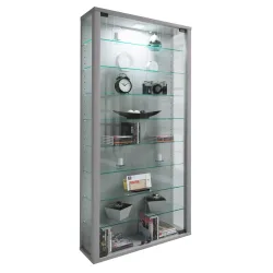 VCM Wandvitrine Vitrosa Maxi, inkl. LED-Beleuchtung, silber