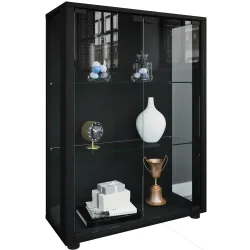VCM Standvitrine Sintalo, schwarz