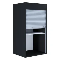 VCM - Büroschrank | Aktenschrank mit Rollladen| Maße ca. H. 93 x B. 50 x T. 40 cm – Aktos L, One Size, Schwarz