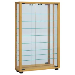 VCM Standvitrine Lumo Mini mit Spiegel, Buche