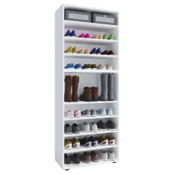 VCM - XXL Holz Großer Schuhschrank Schuhregal Groß Stiefel Dielenmöbel Lona 9 Fächer, 70 CM, Weiss