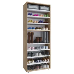 VCM - XXL Holz Großer Schuhschrank Schuhregal Groß Stiefel Dielenmöbel Lona 9 Fächer, 70 CM, Sonoma-Eiche