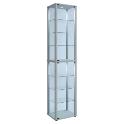 VCM Standvitrine Kavisa XL, silber