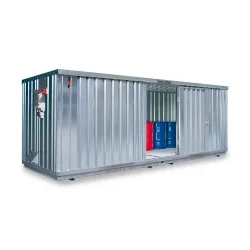 SAFE Tank Gefahrstoffcontainer 1900 CONTROL, automatisierte Explosionsschutzeinrichtung für höchste Energieeffizienz u. Sicherheit, Masse aussen 6380x2170x2310 mm, Einzelflügeltür, mittig in der kurzen Seite, Lagerfläche 12 m²