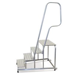 KRAUSE Montagetritt, mit Handlauf/Fahrrollen, 3 Stufen, Höhe 0,6 m, 11 kg