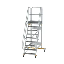 Munk Plattformtreppe fahrbar 60° Stufenbreite 800 mm 9 Stufen