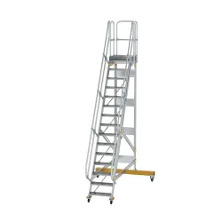 Munk Plattformtreppe fahrbar 60° Stufenbreite 600 mm 15 Stufen
