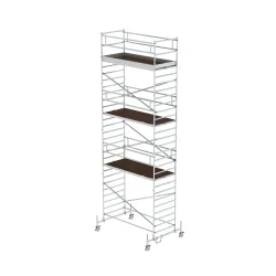 Munk Rollgerüst 1,35 x 3,0 m mit Fahrbalken und Doppel-Plattform Plattformhöhe 7,45 m