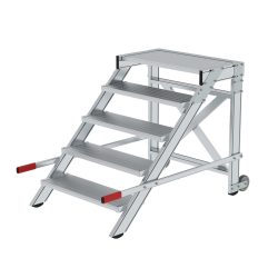 Treppenpodest, Stufenbreite 800 mm, Tragfähigkeit 200 kg, 5 Stufen MUNK