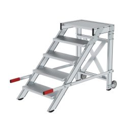 Treppenpodest, Stufenbreite 600 mm, Tragfähigkeit 200 kg, 5 Stufen MUNK