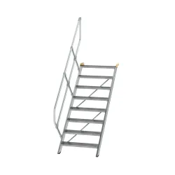 Munk Treppe 45° Stufenbreite 800 mm 8 Stufen Aluminium geriffelt