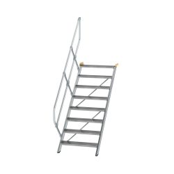 Munk Treppe 45° Stufenbreite 800 mm 8 Stufen Aluminium geriffelt