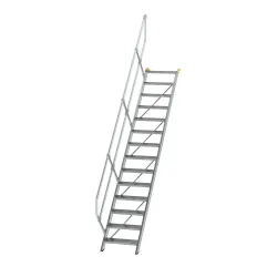 Munk Treppe 45° Stufenbreite 600 mm 14 Stufen Aluminium geriffelt
