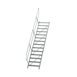 Munk Treppe 45° Stufenbreite 800 mm 14 Stufen Aluminium geriffelt