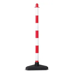 MORAVIA Kettenständer einzeln, Kunststoff-Fuss (3-eckig), rot/weiss