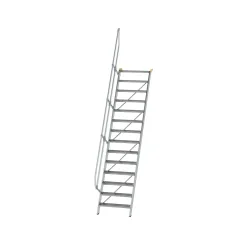 Munk Treppe 60° Stufenbreite 800 mm 14 Stufen Aluminium geriffelt