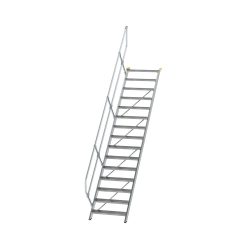Munk Treppe 45° Stufenbreite 800 mm 15 Stufen Aluminium geriffelt