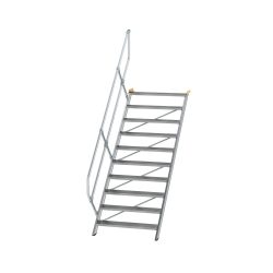 Munk Treppe 45° Stufenbreite 1000 mm 10 Stufen Aluminium geriffelt