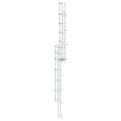 Munk Mehrzügige Steigleiter mit Rückenschutz (Bau) Aluminium blank 15,48m