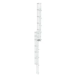 Munk Mehrzügige Steigleiter mit Rückenschutz (Bau) Aluminium blank 16,32m