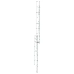 Munk Mehrzügige Steigleiter mit Rückenschutz (Bau) Aluminium blank 19,96m