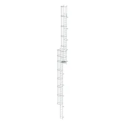 Munk Mehrzügige Steigleiter mit Rückenschutz (Bau) Aluminium blank 17,16m