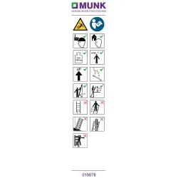 Munk Hinweis-Aufkleber für Sprossen-Anlegeleiter über 3 m (Traverse) Aufkleber 19078