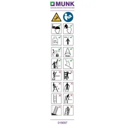 Munk Hinweis-Aufkleber für Teleskopleiter mit zwei Quertraversen Aufkleber 19097