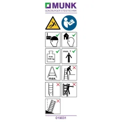 Munk Hinweis-Aufkleber für ML-Stehleitern einseitig begehbar Aufkleber 19031