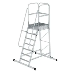 Munk Plattformleiter mit Rollen 7 Stufen