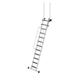 MUNK Günzburger Steigtechnik 040352 Aluminium Stufen-Anlegeleiter Arbeitshöhe (max.): 3.96 cm