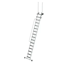 MUNK Günzburger Steigtechnik 040356 Aluminium Stufen-Anlegeleiter Arbeitshöhe (max.): 5.0 cm