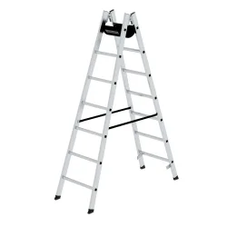 MUNK Günzburger Steigtechnik 11154 Aluminium Stufen-Doppelleiter Arbeitshöhe (max.): 3.2 m Silber 8.7 kg