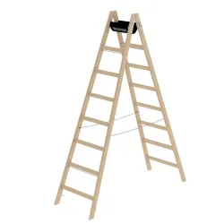 Munk Sprossen-Stehleiter Holz 2x8 Sprossen