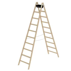 Munk Sprossen-Stehleiter Holz 2x10 Sprossen