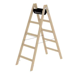 MUNK Günzburger Steigtechnik 33210 Holz Stufen-Doppelleiter Arbeitshöhe (max.): 2.8 m Braun 7.6 kg