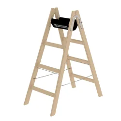 MUNK Günzburger Steigtechnik 33208 Holz Stufen-Doppelleiter Arbeitshöhe (max.): 2.5 m Braun 5.5 kg